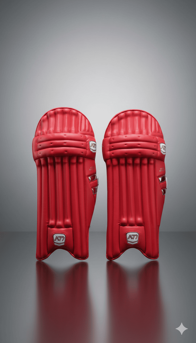 A77 | Cricket | Batting | Pads | Gold Edition Red