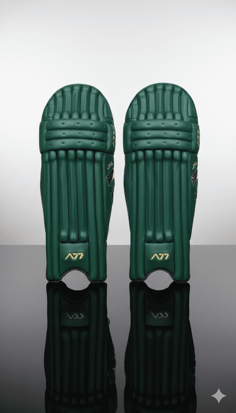 A77 | Cricket | Batting | Pads | Gold Edition Green