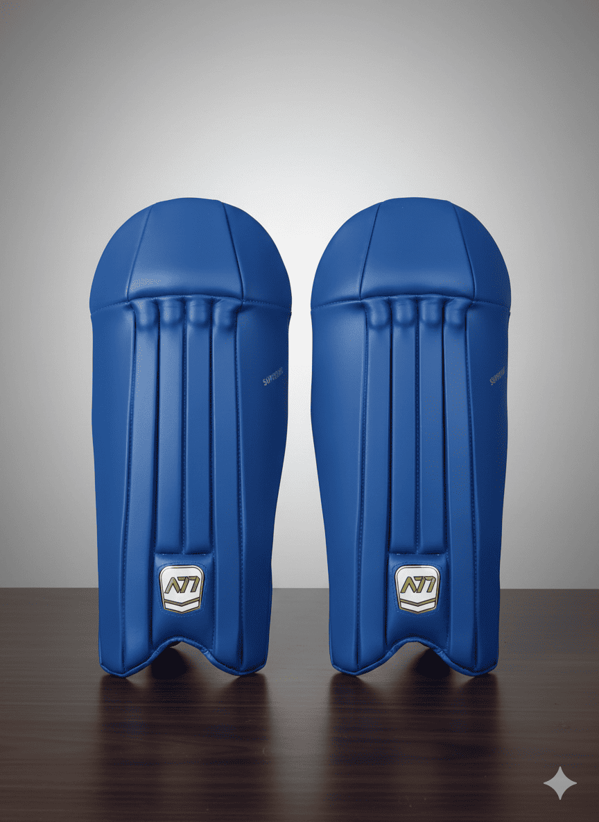 A77 Supreme Blue Wicket Keeping Pads | Professional Cricket Keeping Pads