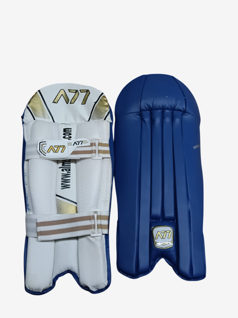 A77 Supreme Blue Wicket Keeping Pads | Professional Cricket Keeping Pads