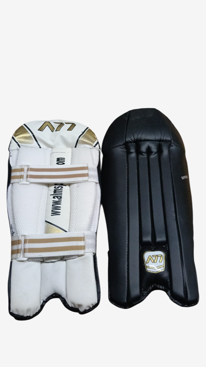 A77 Supreme Black Cricket Keeping Pads | Professional Wicket Keeping Pads