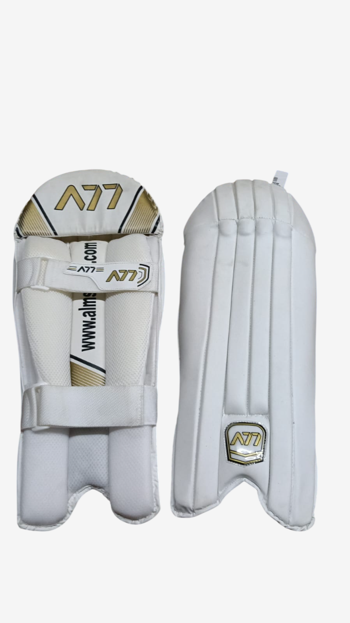 A77 Supreme White Cricket Keeping Pads | Professional Wicket Keeping Pads
