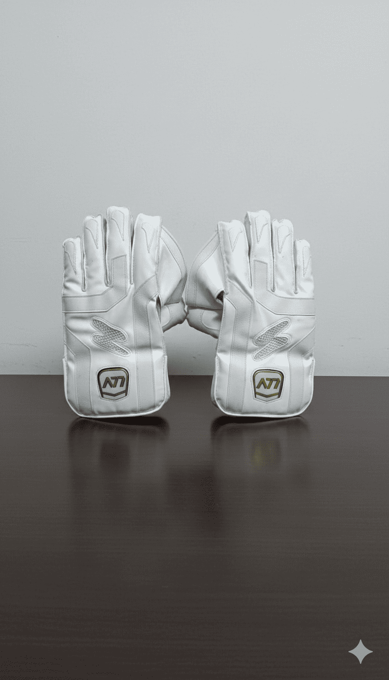 A77 Test White Wicket Keeping Gloves