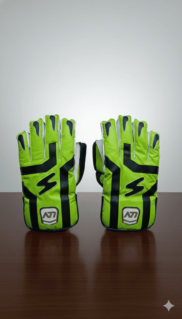 A77 Test Green Wicket Keeping Gloves