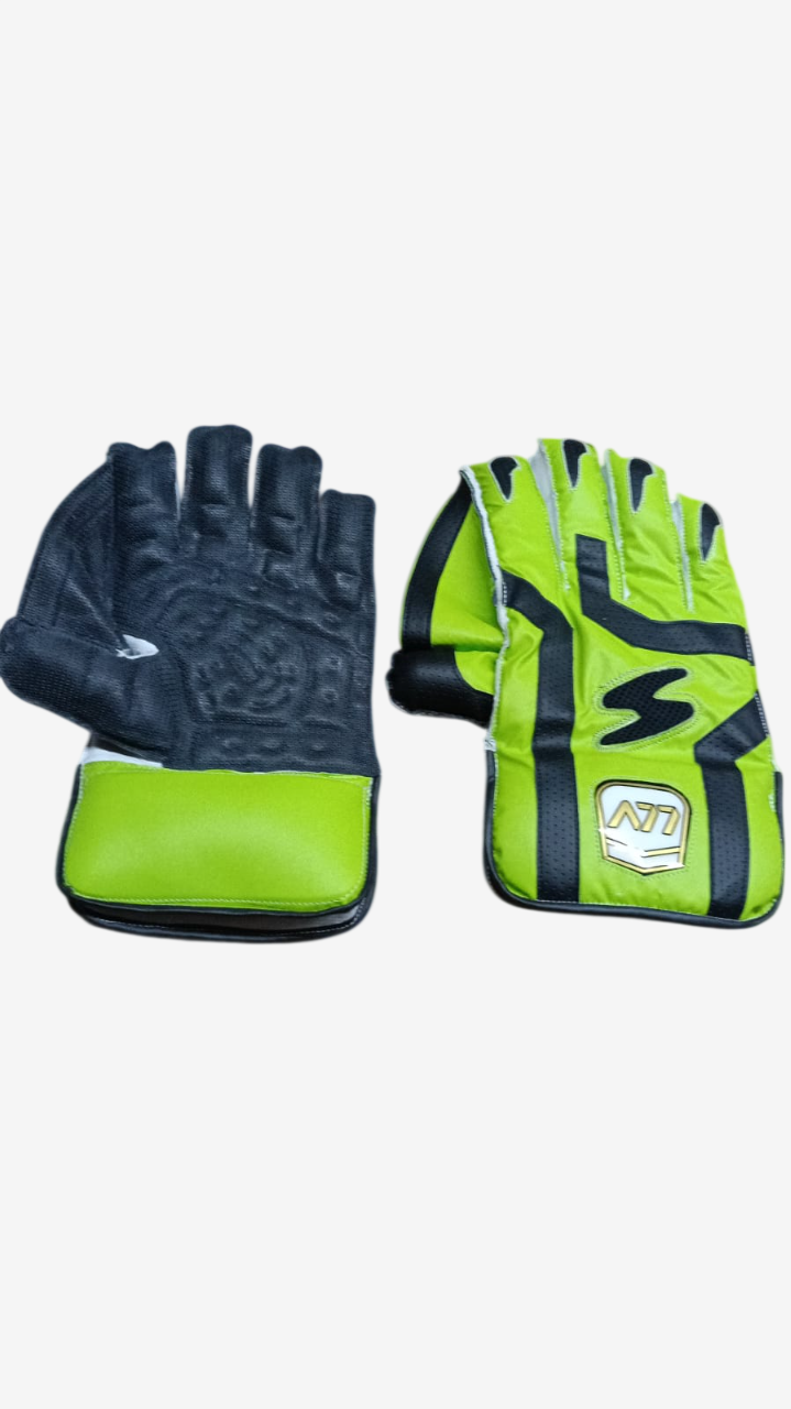 A77 Test Green Wicket Keeping Gloves