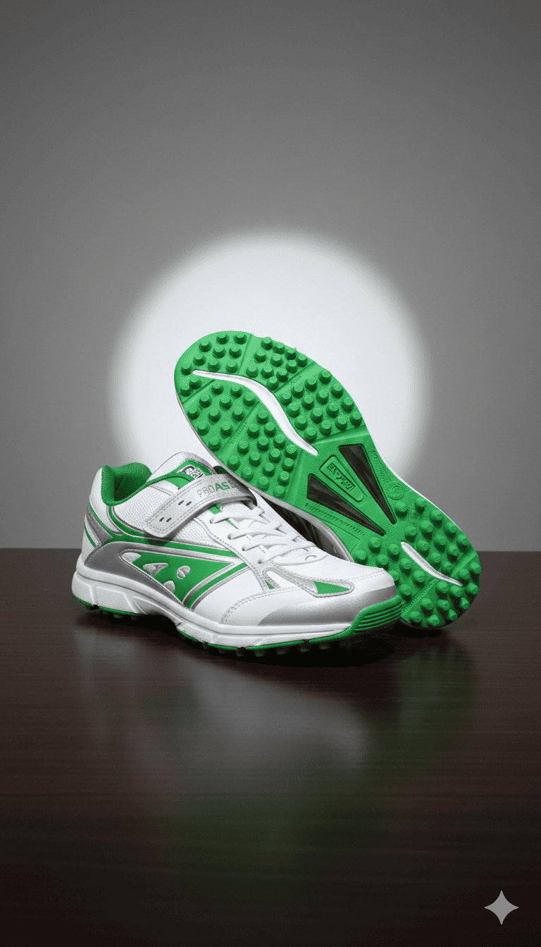 Pro Ease Green Cricket Stud Shoes