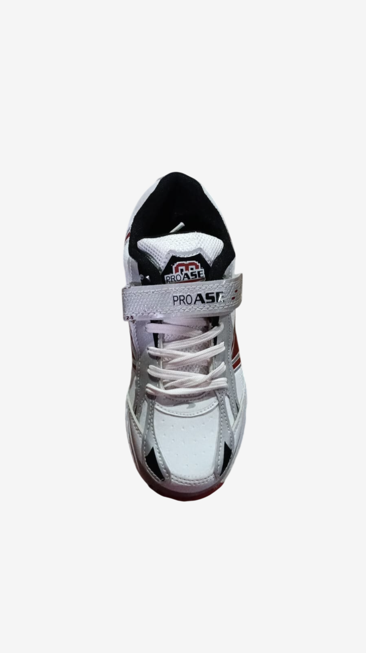 Pro Ase White Red Cricket Stud Shoes