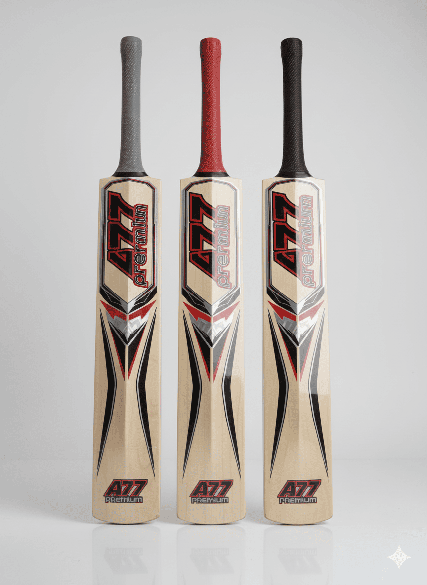 A77 Popular Willow Tennis Cricket Bat (Size 1–3)