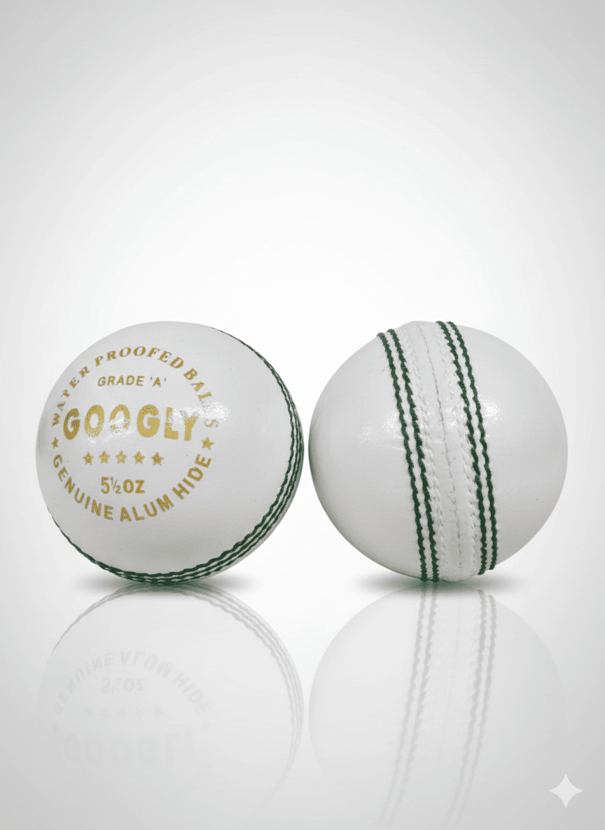 A77 Googly White Leather Cricket Ball