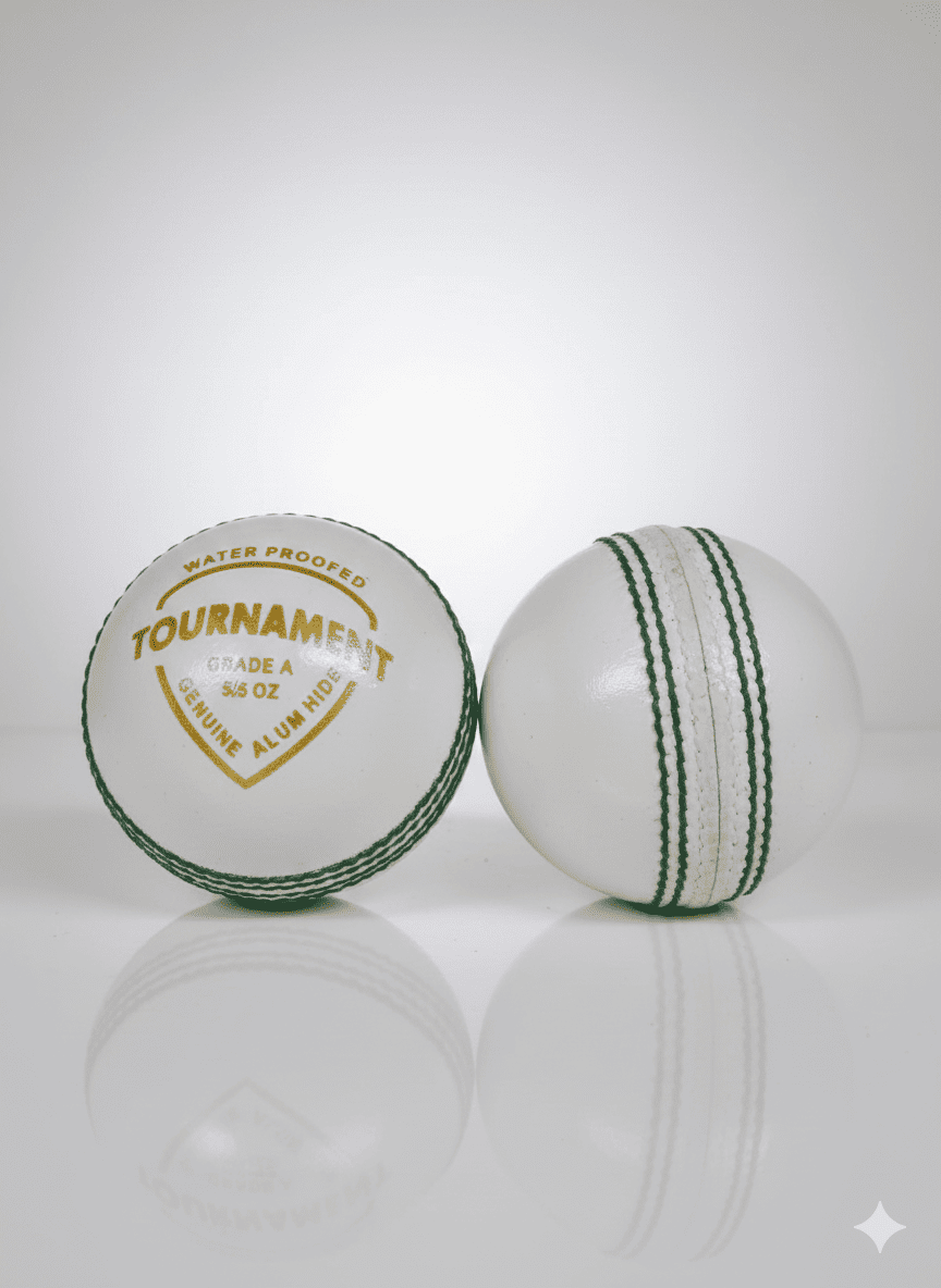 A77 Tournament White Leather Cricket Ball