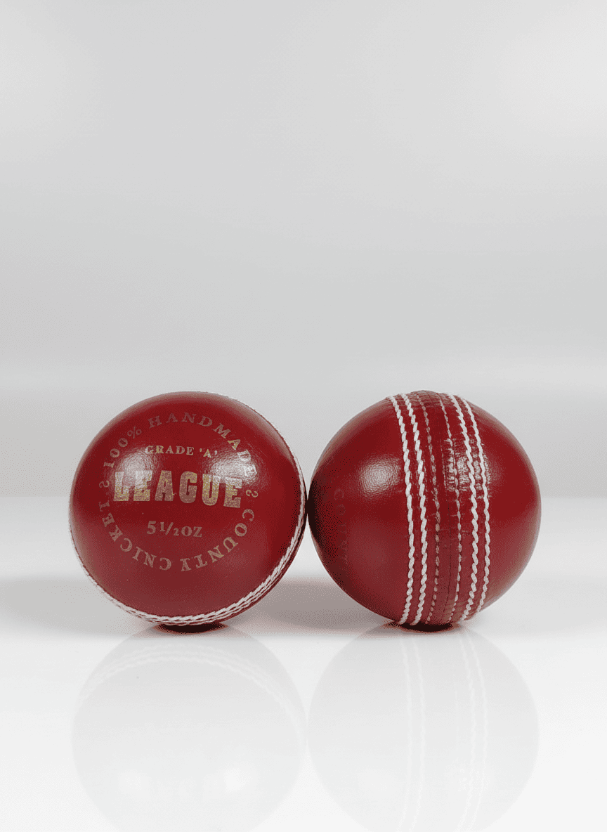 A77 League Red Leather Cricket Ball