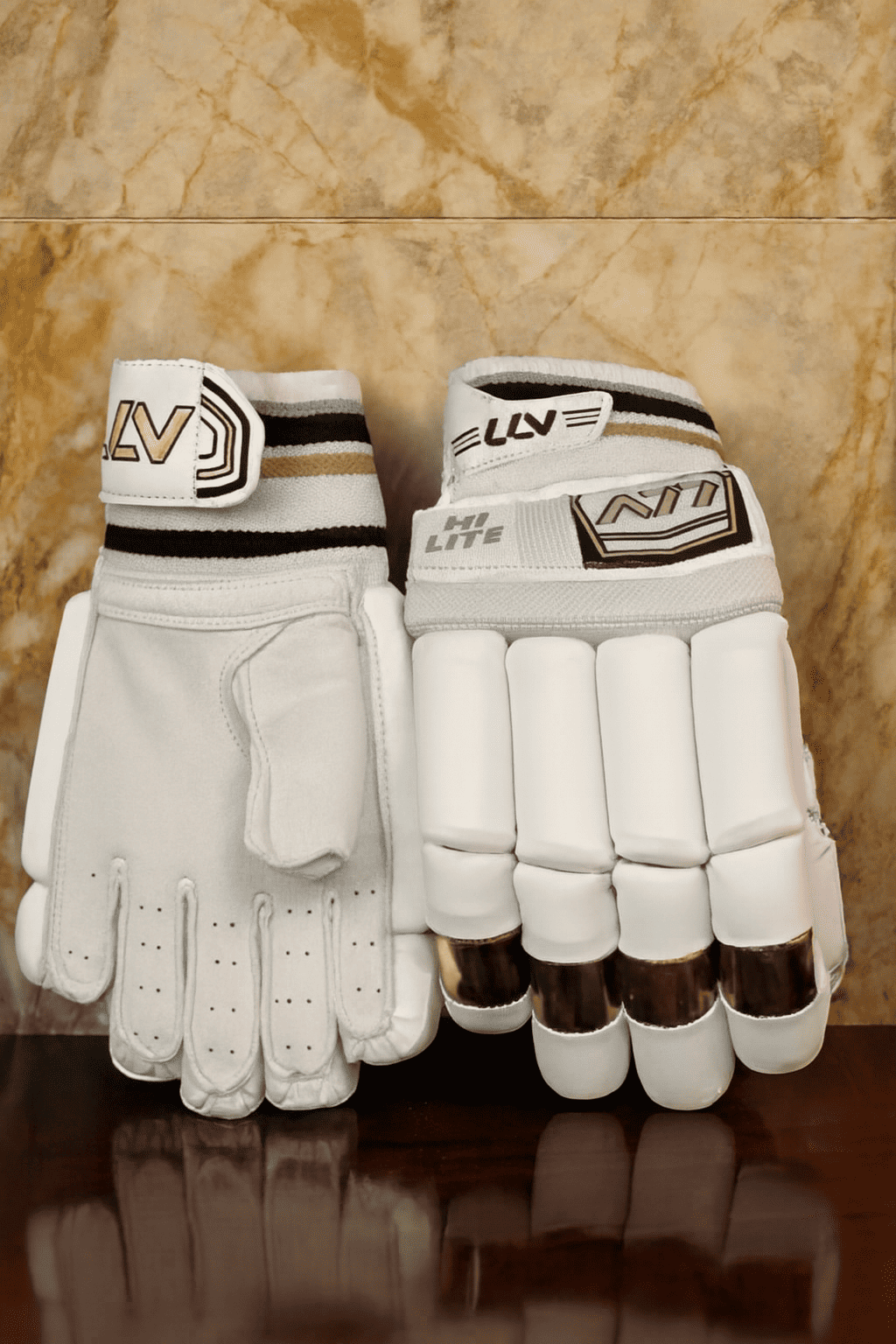 A77 | Cricket | Batting | Gloves | Hi Lite White