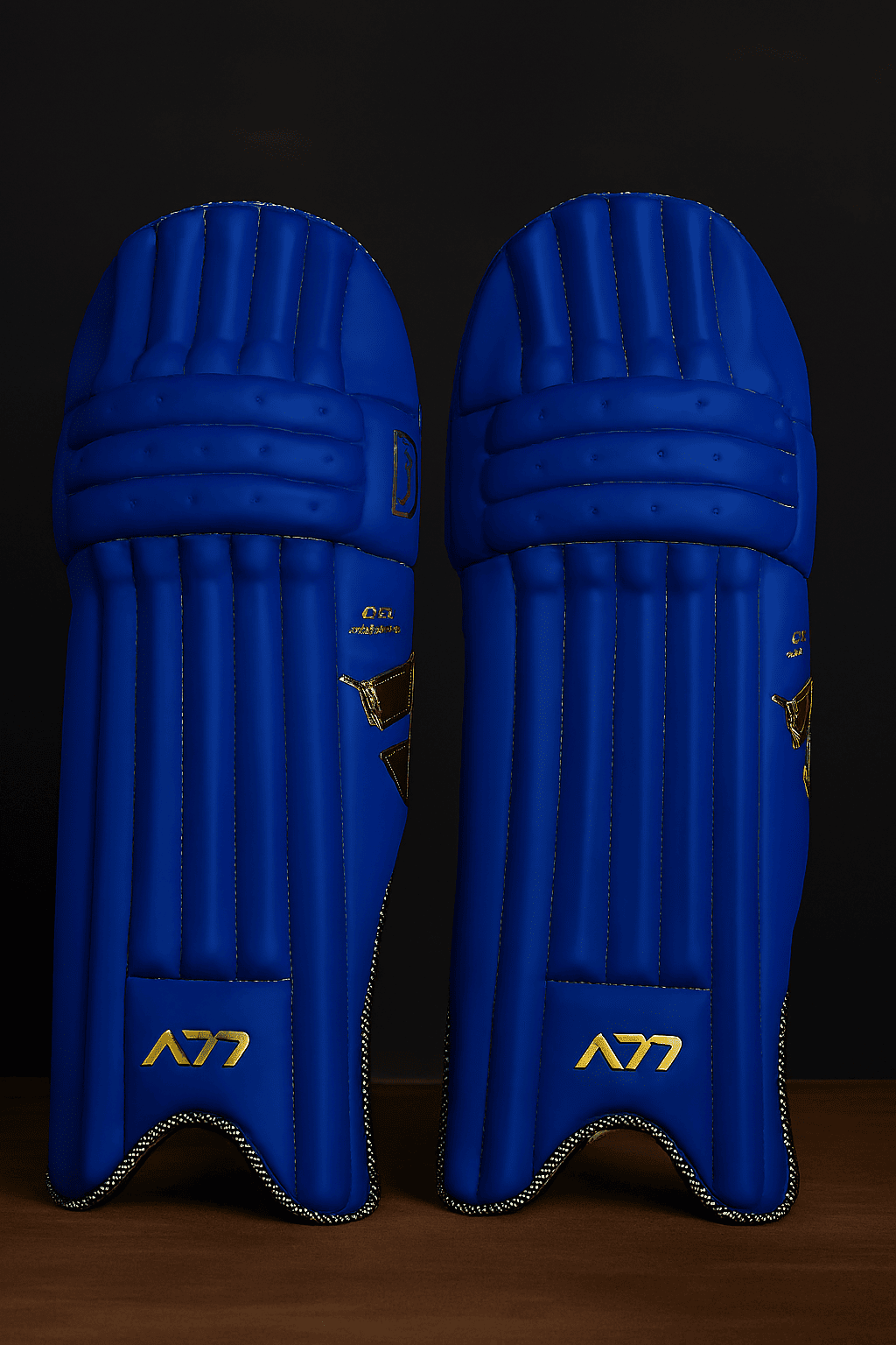 A77 | Cricket | Batting | Pads | Gold Edition Blue