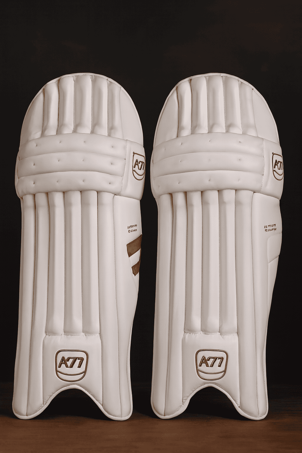 A77 | Cricket | Batting | Pads | Gold Edition White